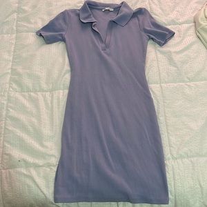 ZARA Lavender Collared Vneck Dress